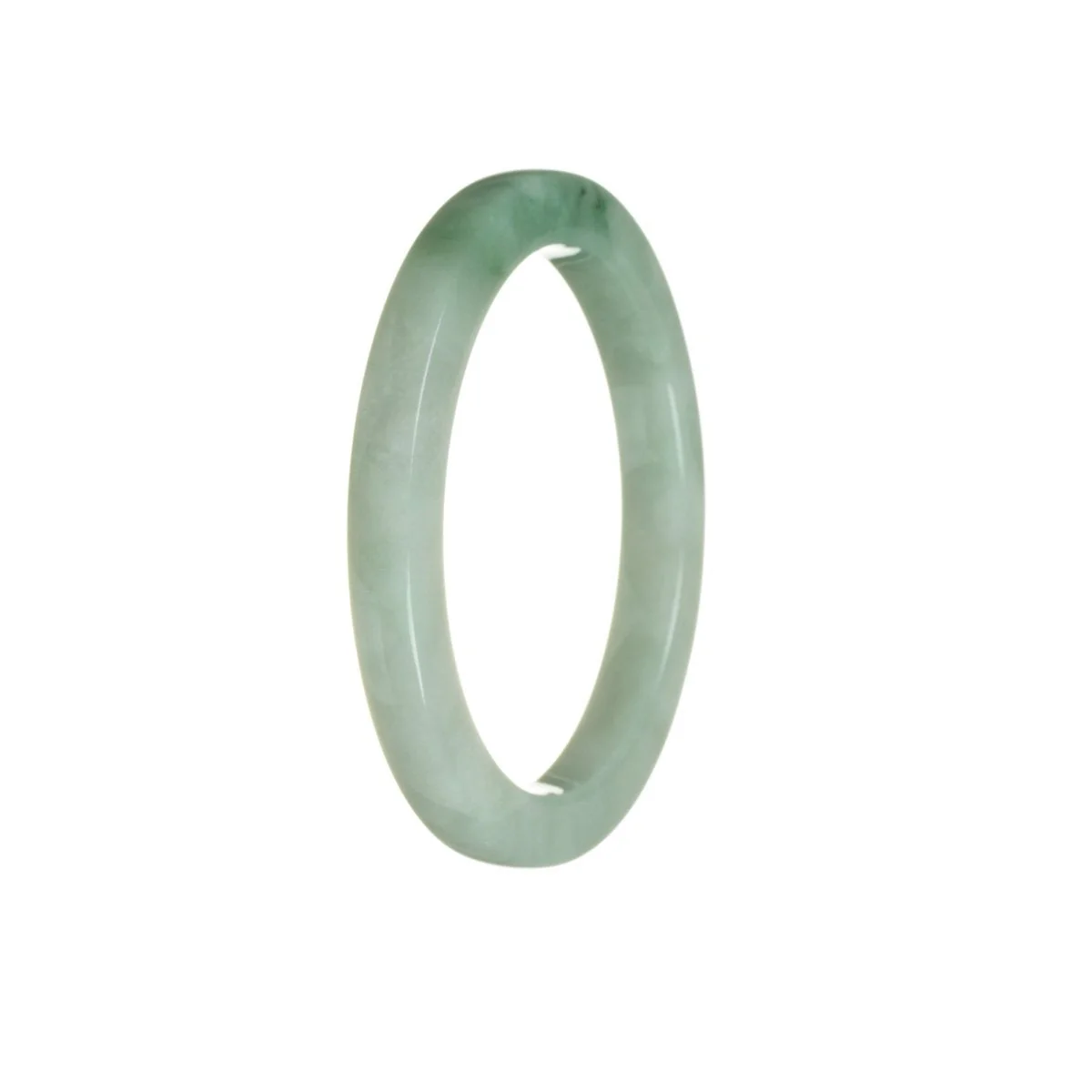 Authentic Grade A Pale Green Jadeite Bangle Bracelet - 56mm Thin