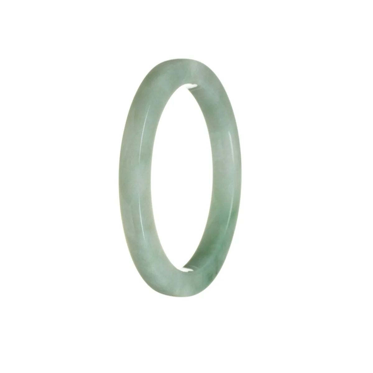 Authentic Grade A Pale Green Jadeite Bangle Bracelet - 56mm Thin - Image 2