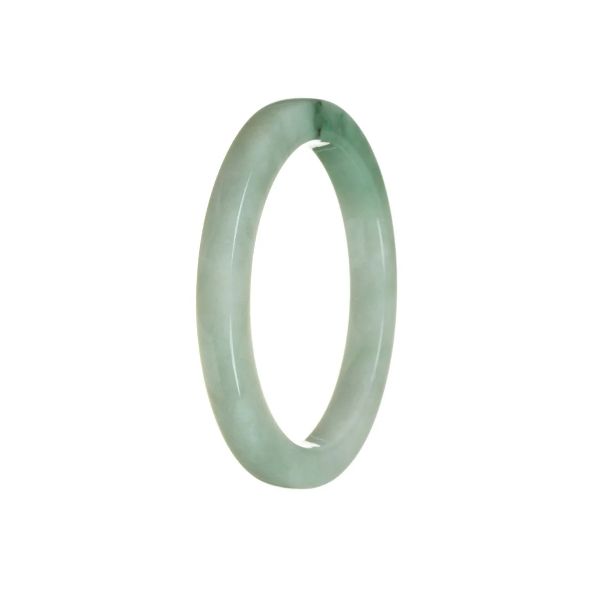 Authentic Grade A Pale Green Jadeite Bangle Bracelet - 56mm Thin - Image 3