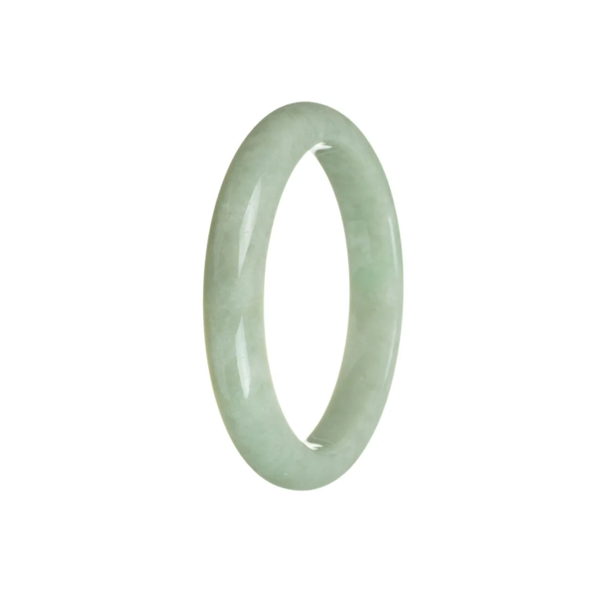 Authentic Grade A Green Jade Bracelet - 55mm Half Moon - Image 2
