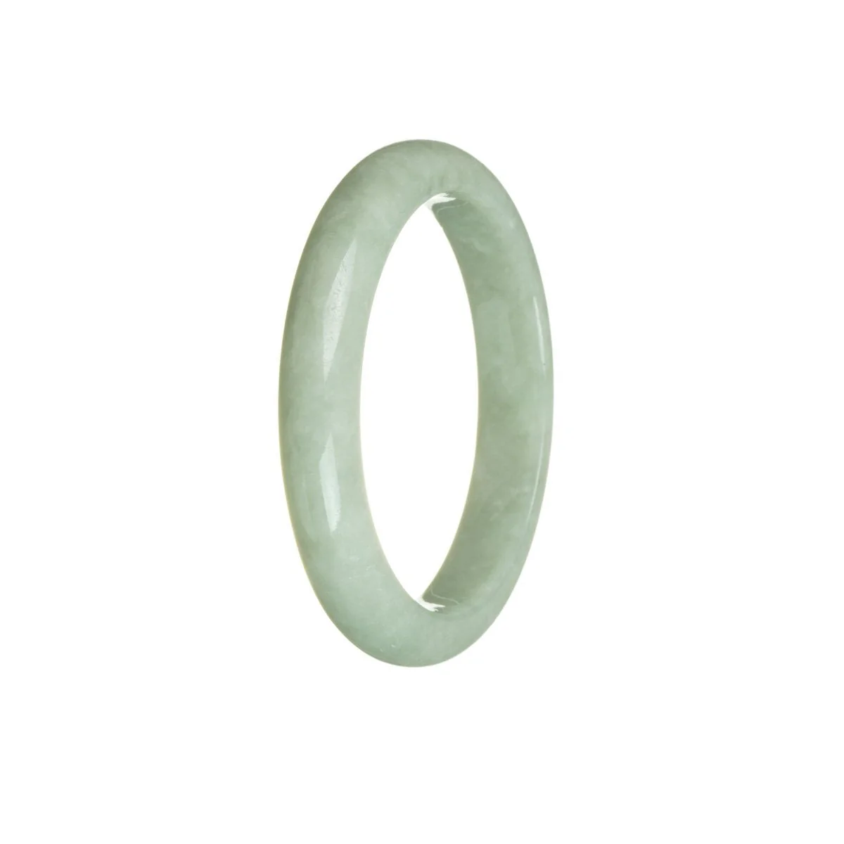 Authentic Grade A Green Jade Bracelet - 55mm Half Moon - Image 3