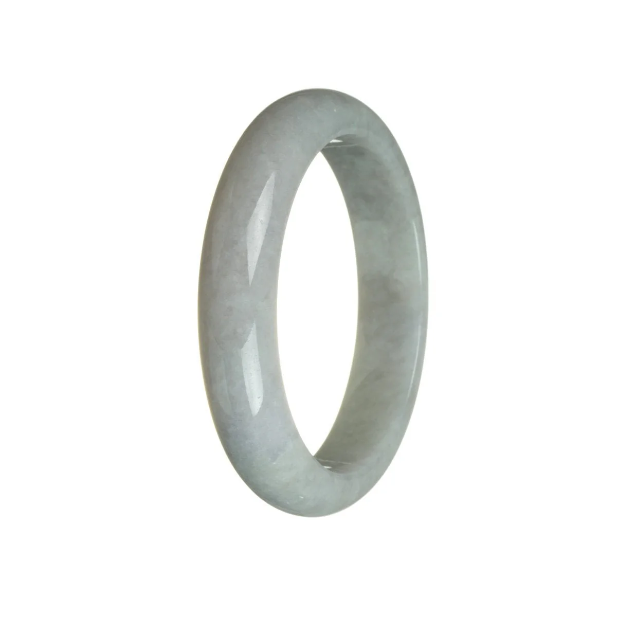 Genuine Natural Lavender Jadeite Bracelet - 61mm Half Moon