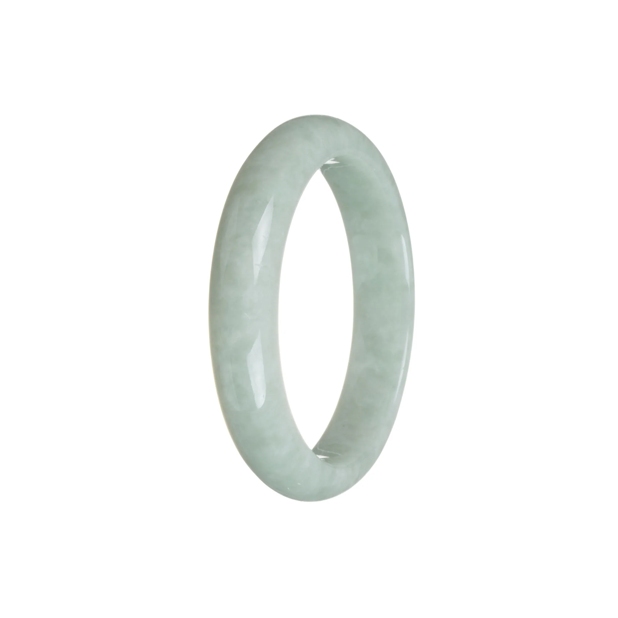 Certified Grade A Green Traditional Jade Bracelet - 55mm Half Moon - Image 2