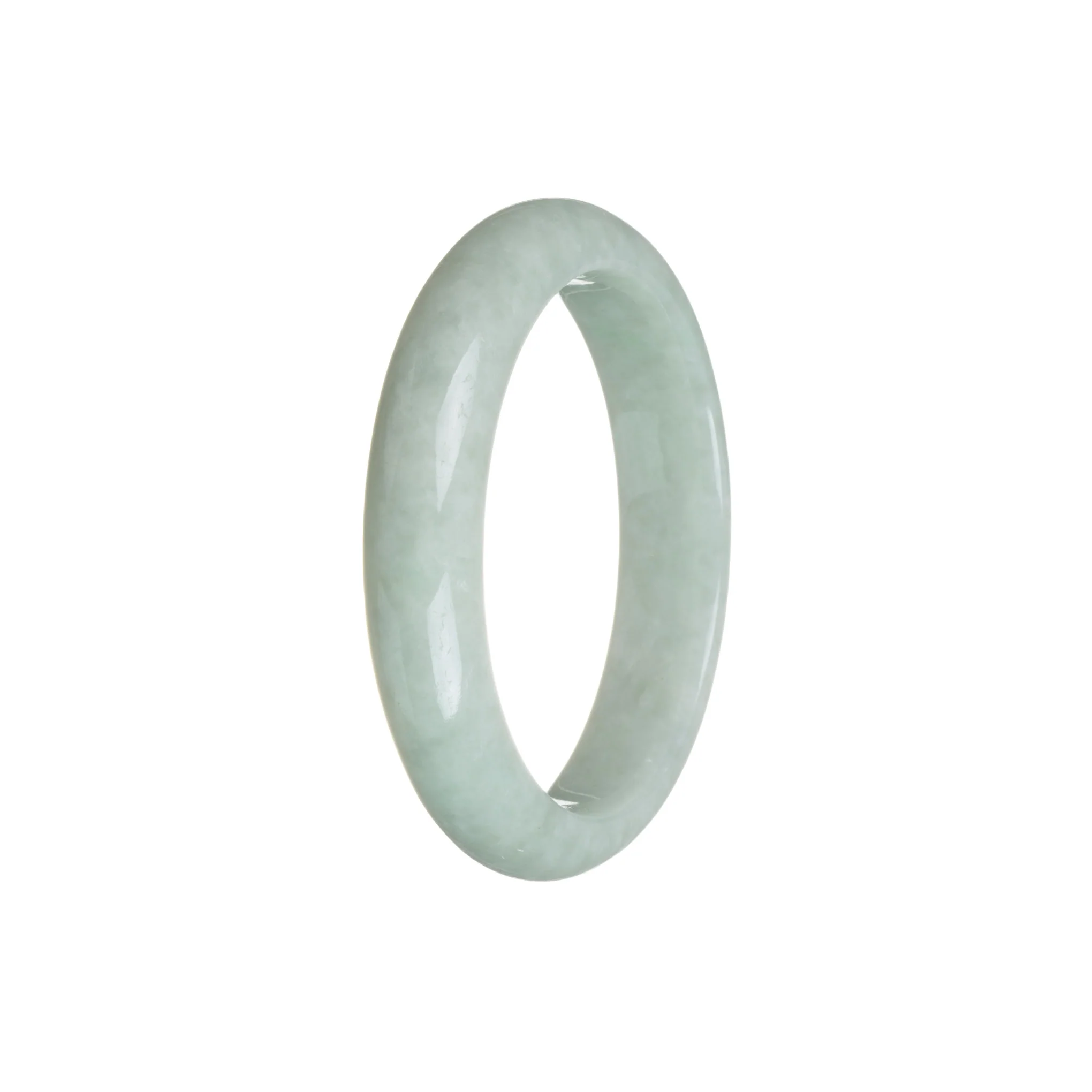 Certified Grade A Green Traditional Jade Bracelet - 55mm Half Moon - Image 3