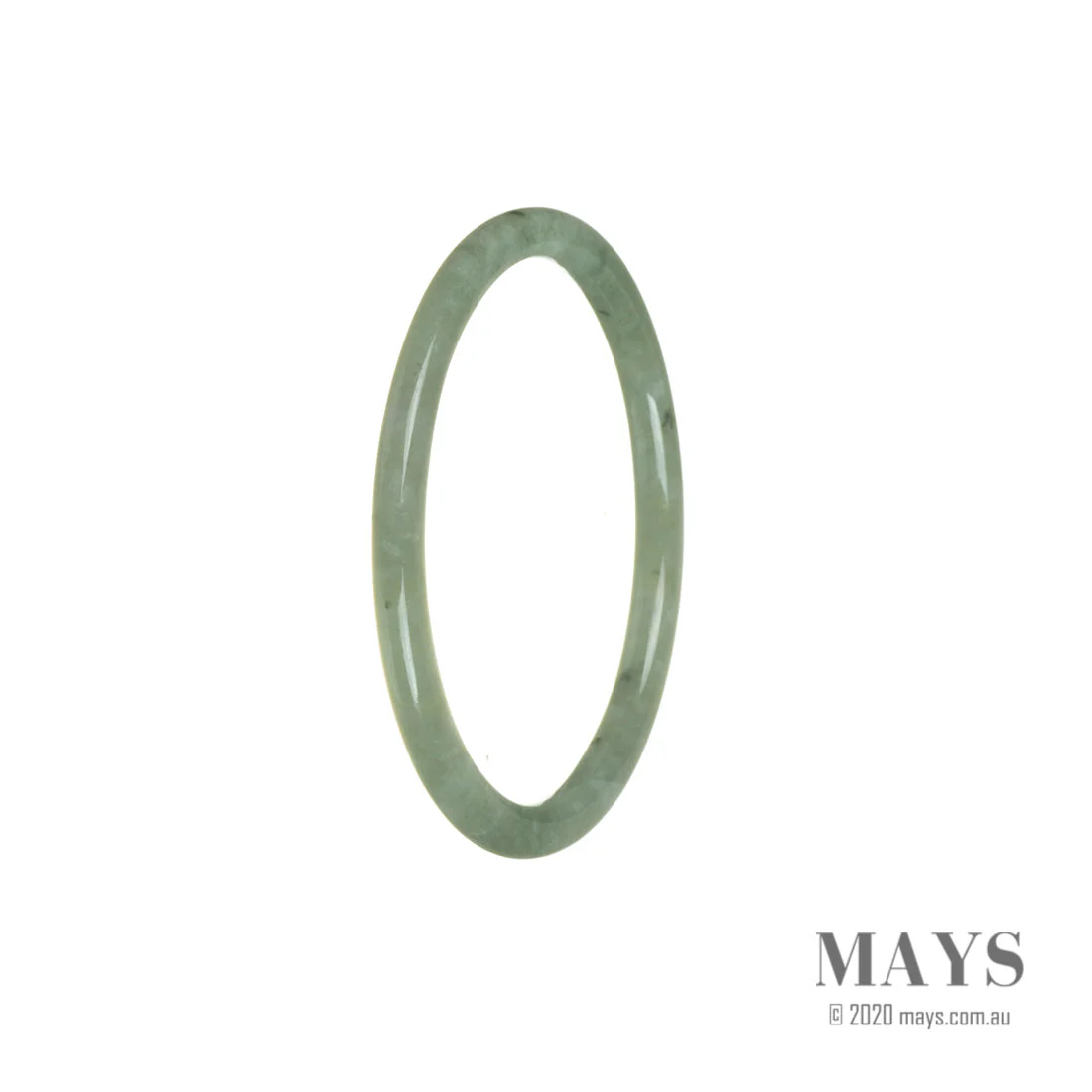 Authentic Grade A Green Burmese Jade Bracelet - 56mm Thin - Image 3