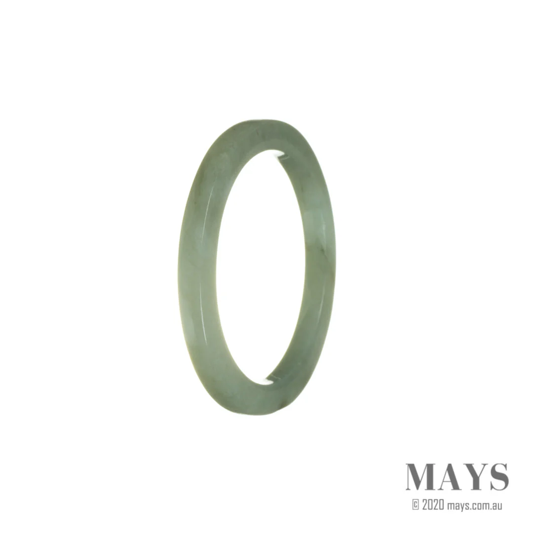 Authentic Untreated Green Burmese Jade Bangle - 53mm Oval