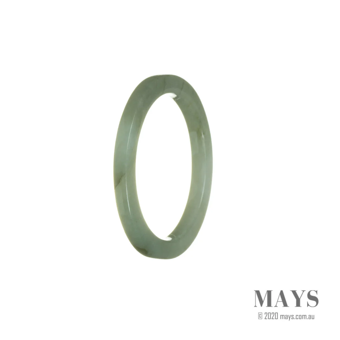 Authentic Untreated Green Burmese Jade Bangle - 53mm Oval - Image 2