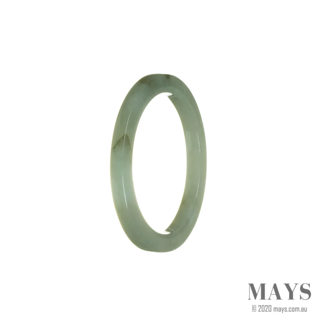 Authentic Untreated Green Burmese Jade Bangle - 53mm Oval - Image 3