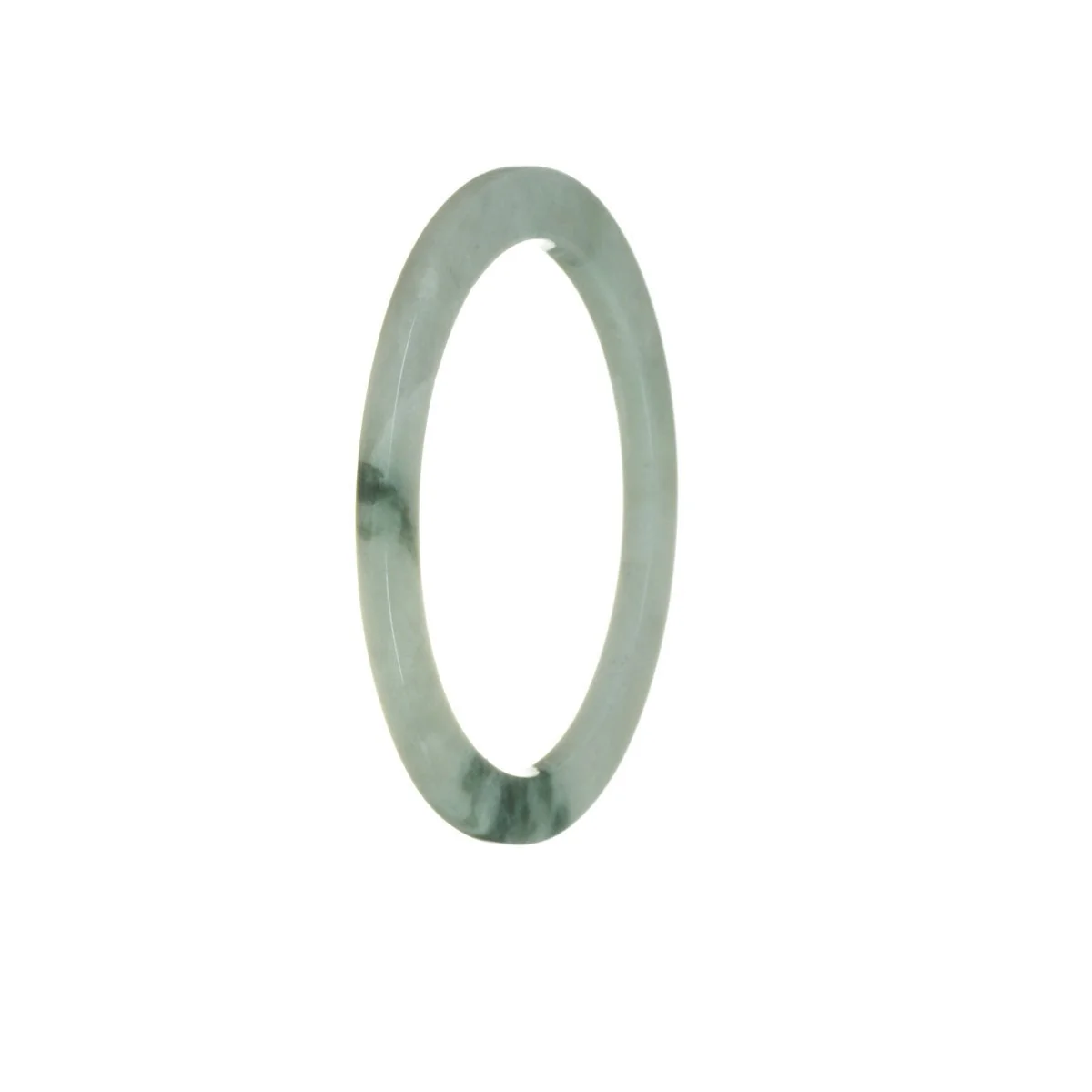 Real Type A Flower Burmese Jade Bracelet - 55mm Thin