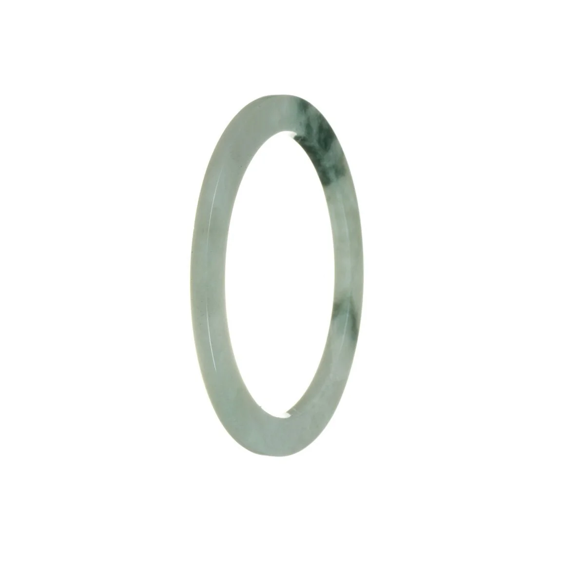 Real Type A Flower Burmese Jade Bracelet - 55mm Thin - Image 2