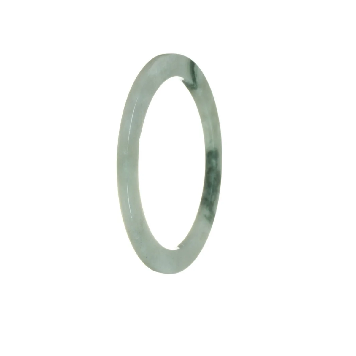 Real Type A Flower Burmese Jade Bracelet - 55mm Thin - Image 3
