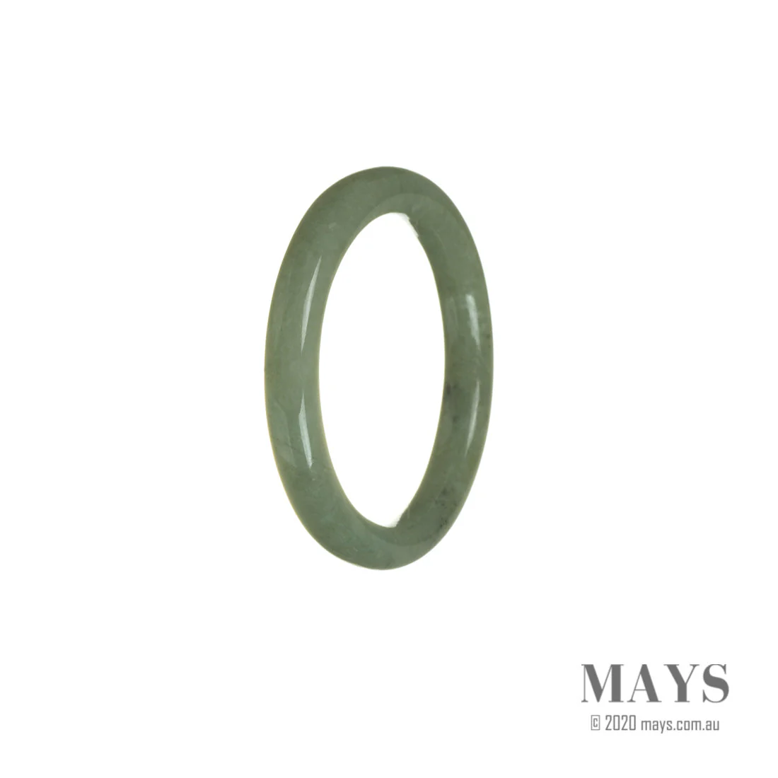 Authentic Type A Green Burmese Jade Bangle Bracelet - 52mm Oval