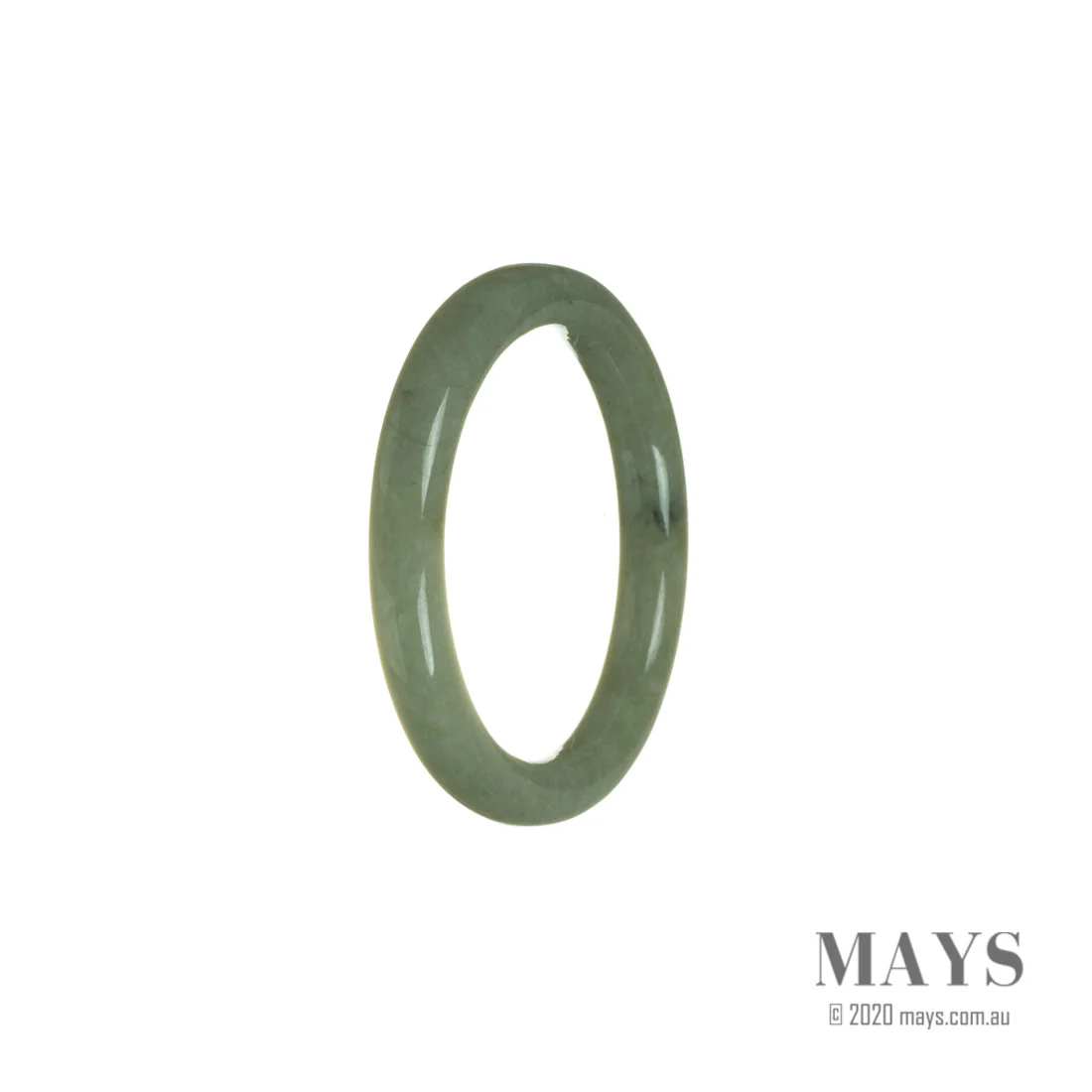 Authentic Type A Green Burmese Jade Bangle Bracelet - 52mm Oval - Image 2