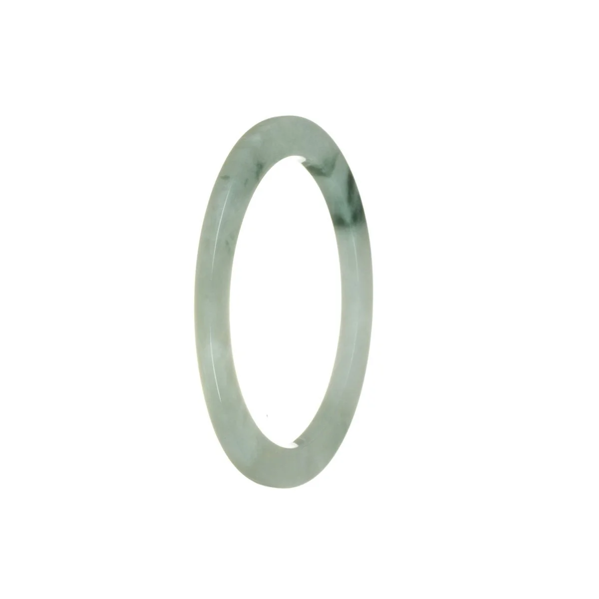 Genuine Type A Flower Jade Bangle Bracelet - 55mm Thin - Image 3