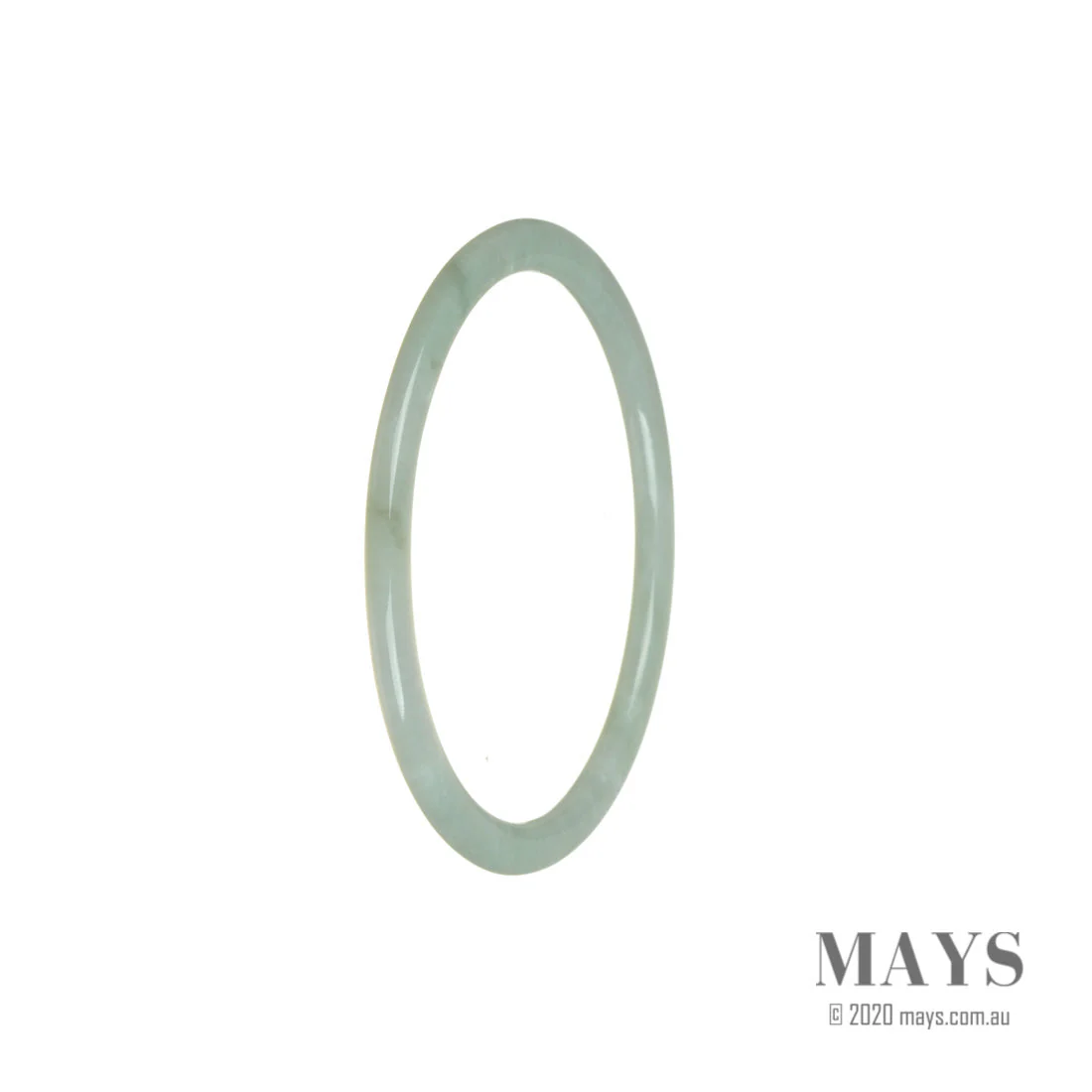 Real Grade A Light Green Jade Bracelet - 57mm Thin - Image 2
