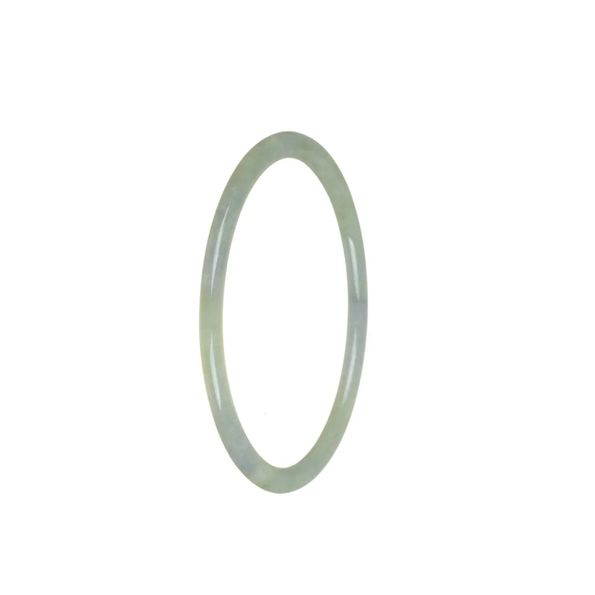 Authentic Grade A Green with Lavender Burma Jade Bangle Bracelet - 58mm Thin