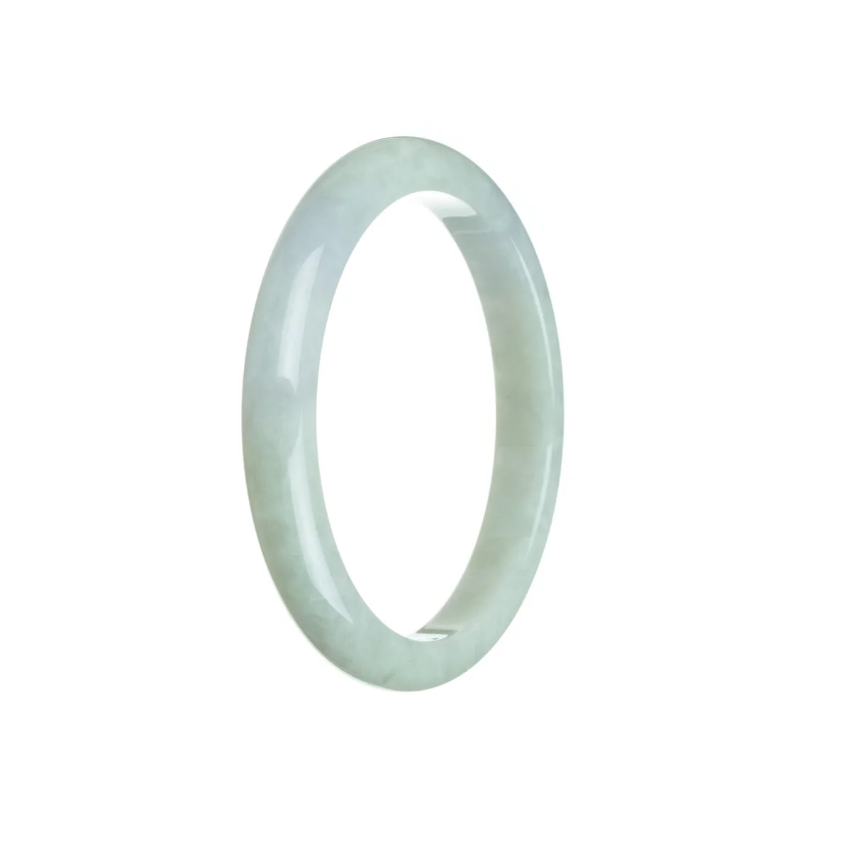 Genuine Grade A Pale Green Jade Bracelet - 56mm Semi Round