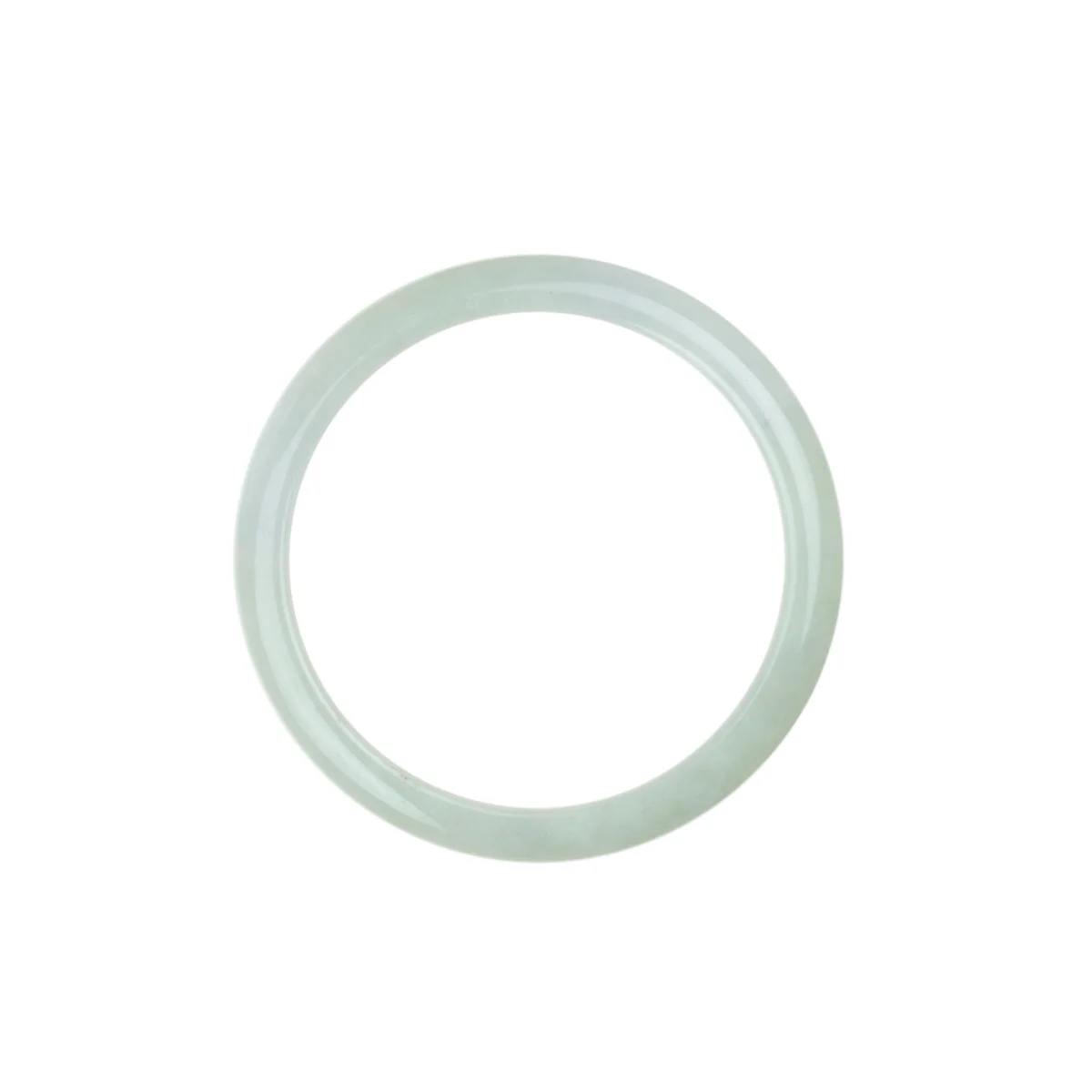 Genuine Grade A Pale Green Jade Bracelet - 56mm Semi Round - Image 4