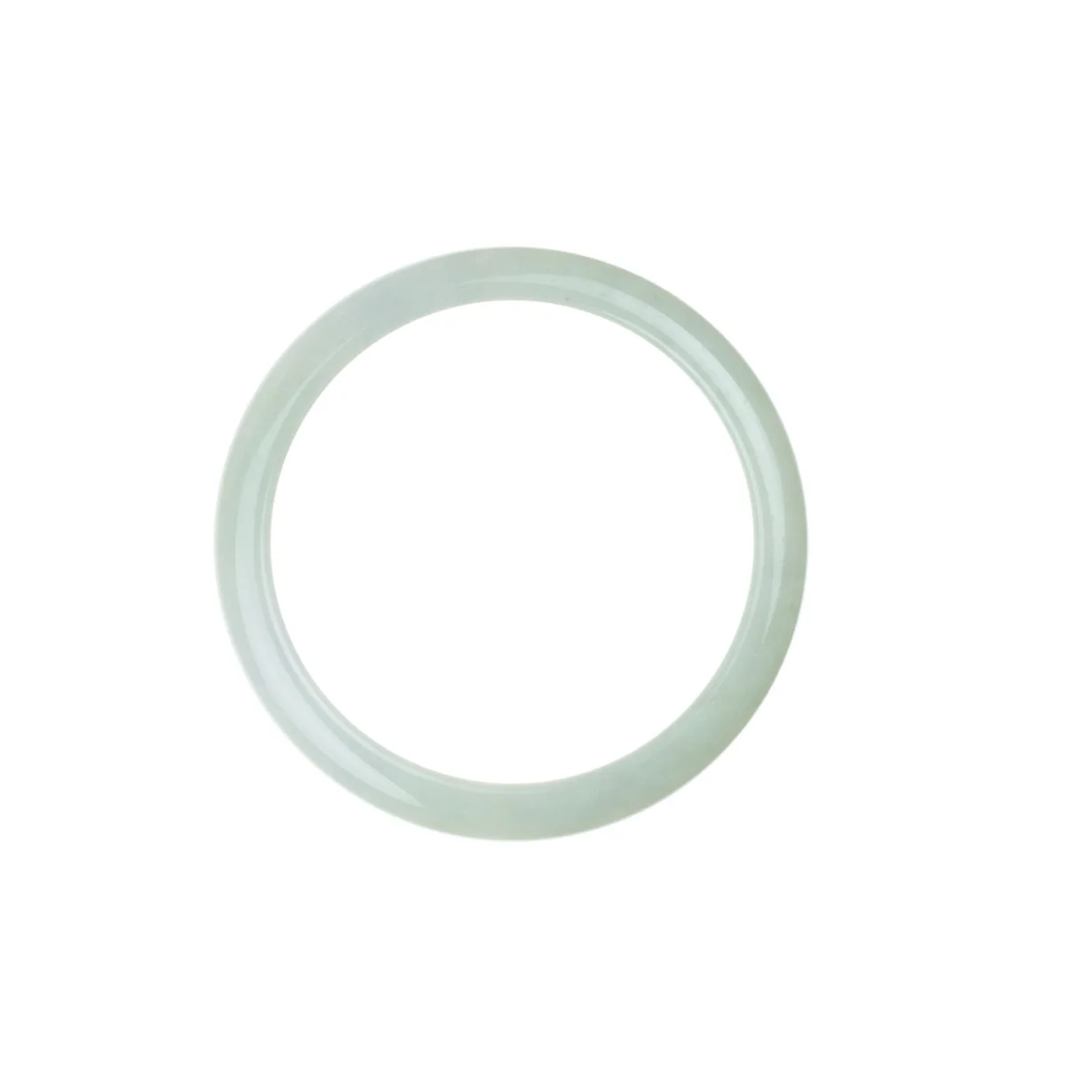 Genuine Grade A Pale Green Jade Bracelet - 56mm Semi Round - Image 5