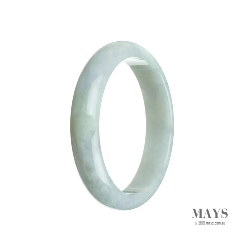 Real Grade A Very pale green with hints of Lavender Jade Bangle - 60mm Half Moon