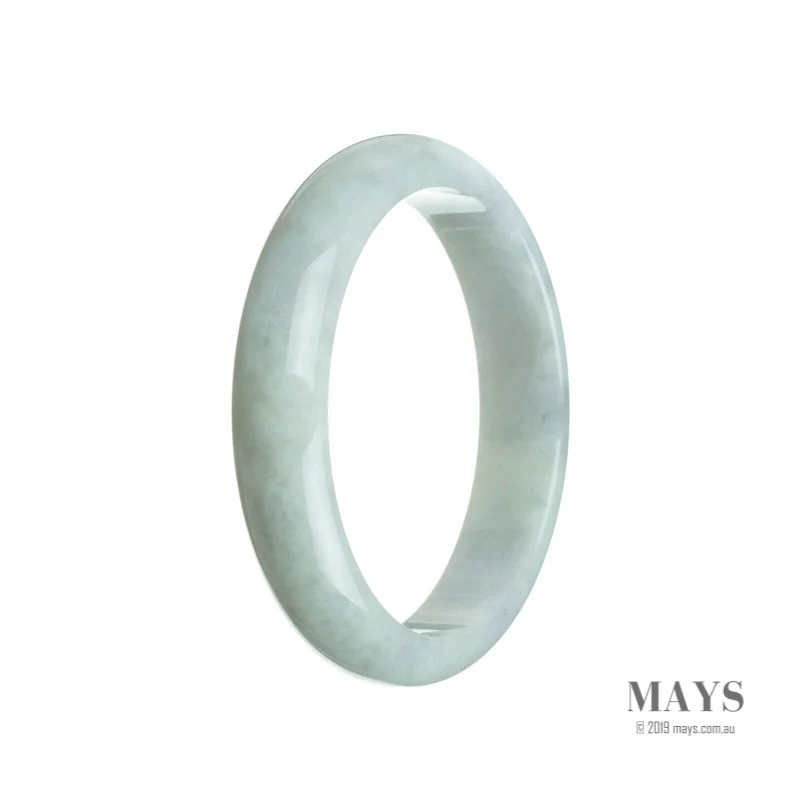 Real Grade A Very pale green with hints of Lavender Jade Bangle - 60mm Half Moon - Image 2