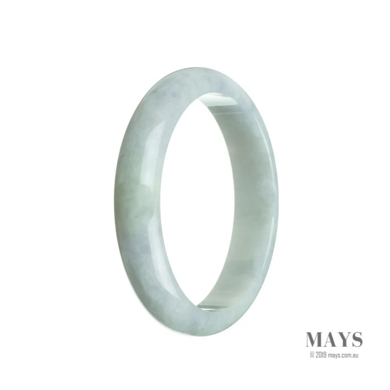 Real Grade A Very pale green with hints of Lavender Jade Bangle - 60mm Half Moon - Image 3
