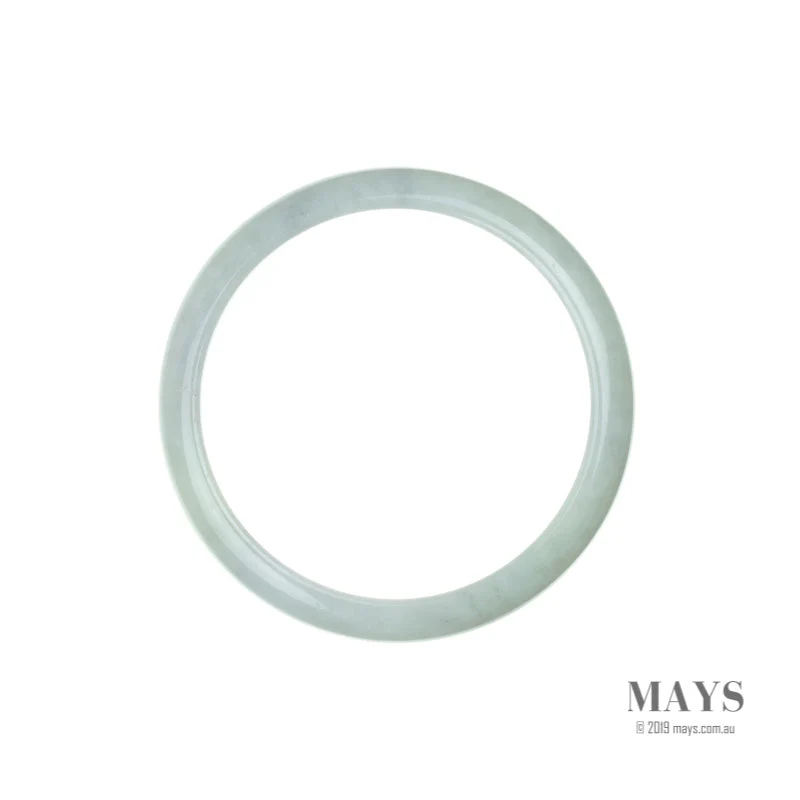 Real Grade A Very pale green with hints of Lavender Jade Bangle - 60mm Half Moon - Image 4