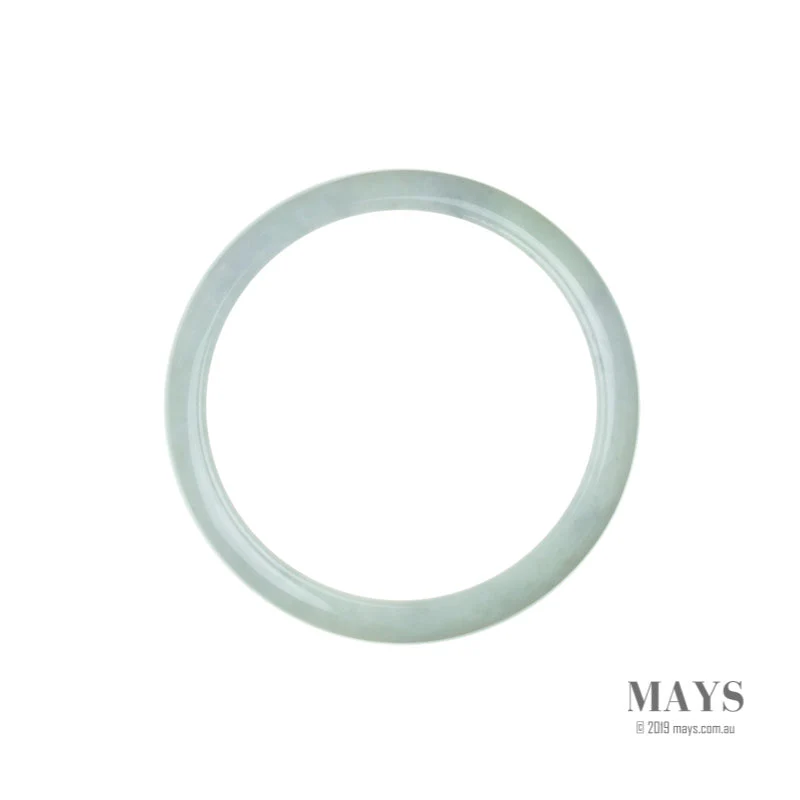 Real Grade A Very pale green with hints of Lavender Jade Bangle - 60mm Half Moon - Image 5