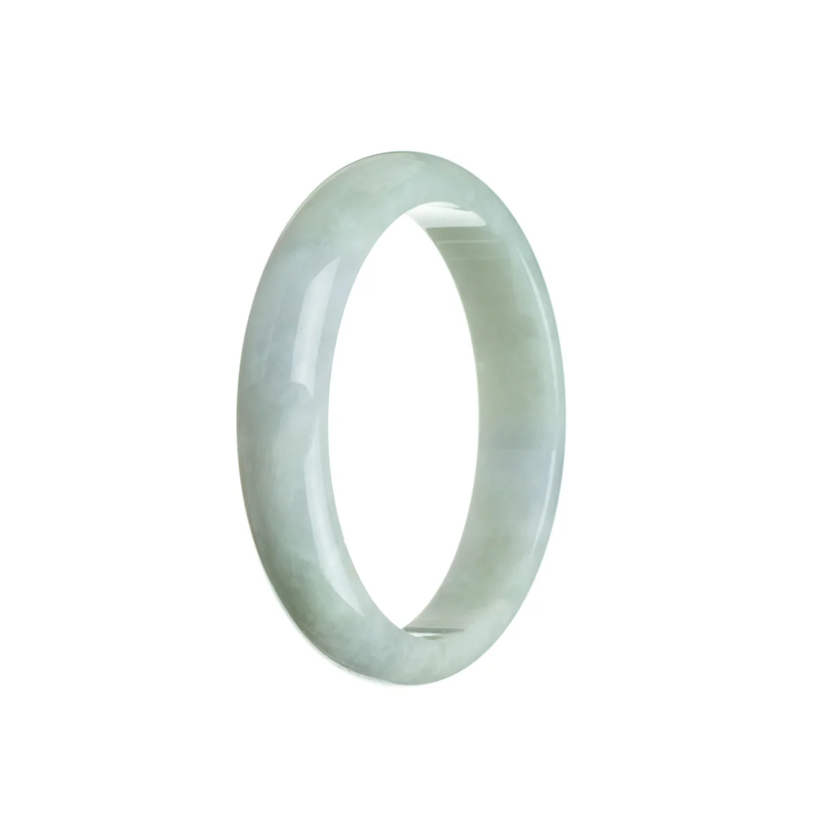 Authentic Untreated Pale Green Jade Bracelet - 56mm Half Moon