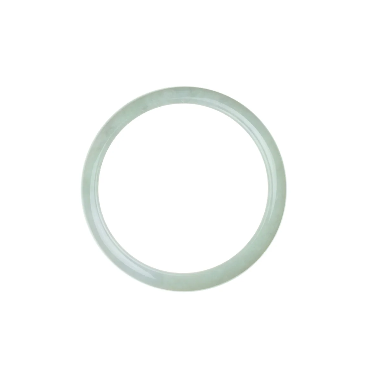 Authentic Untreated Pale Green Jade Bracelet - 56mm Half Moon - Image 4