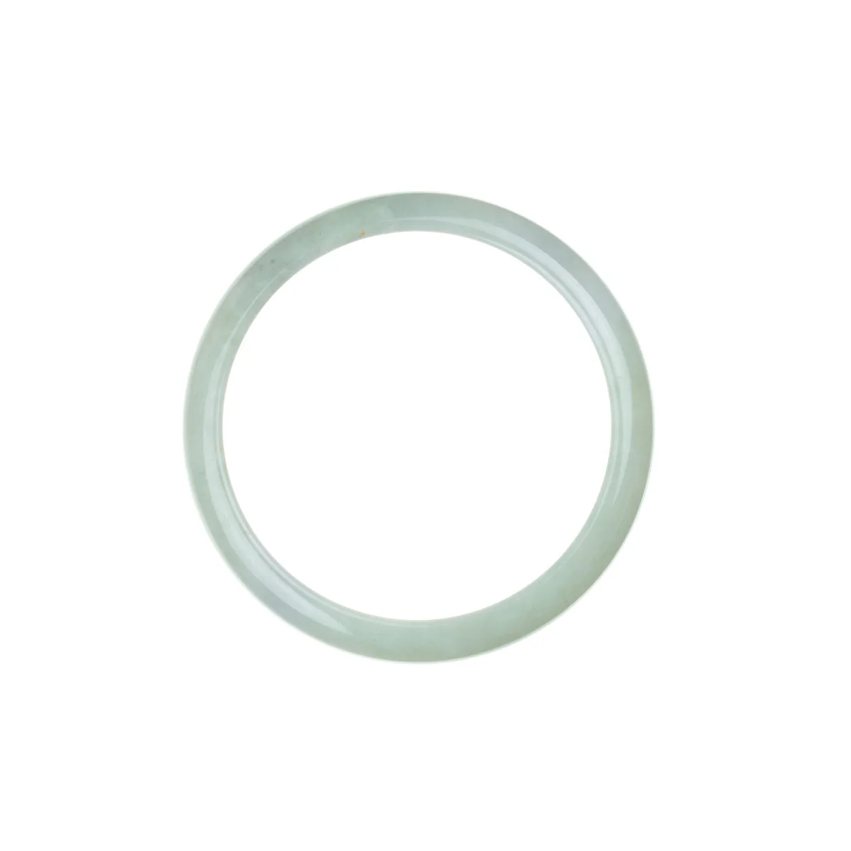 Authentic Untreated Pale Green Jade Bracelet - 56mm Half Moon - Image 5