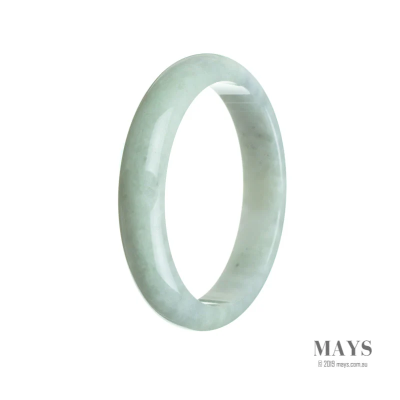 Authentic Grade A Very pale green Jade Bangle - 60mm Half Moon - Image 2