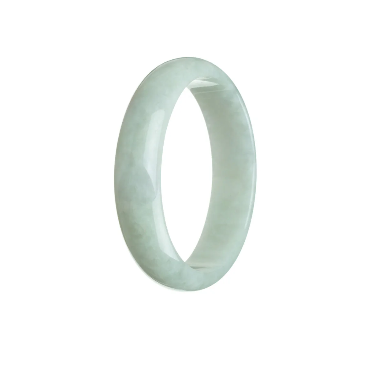 Certified Natural Very pale green Jadeite Bangle - 56mm Oval