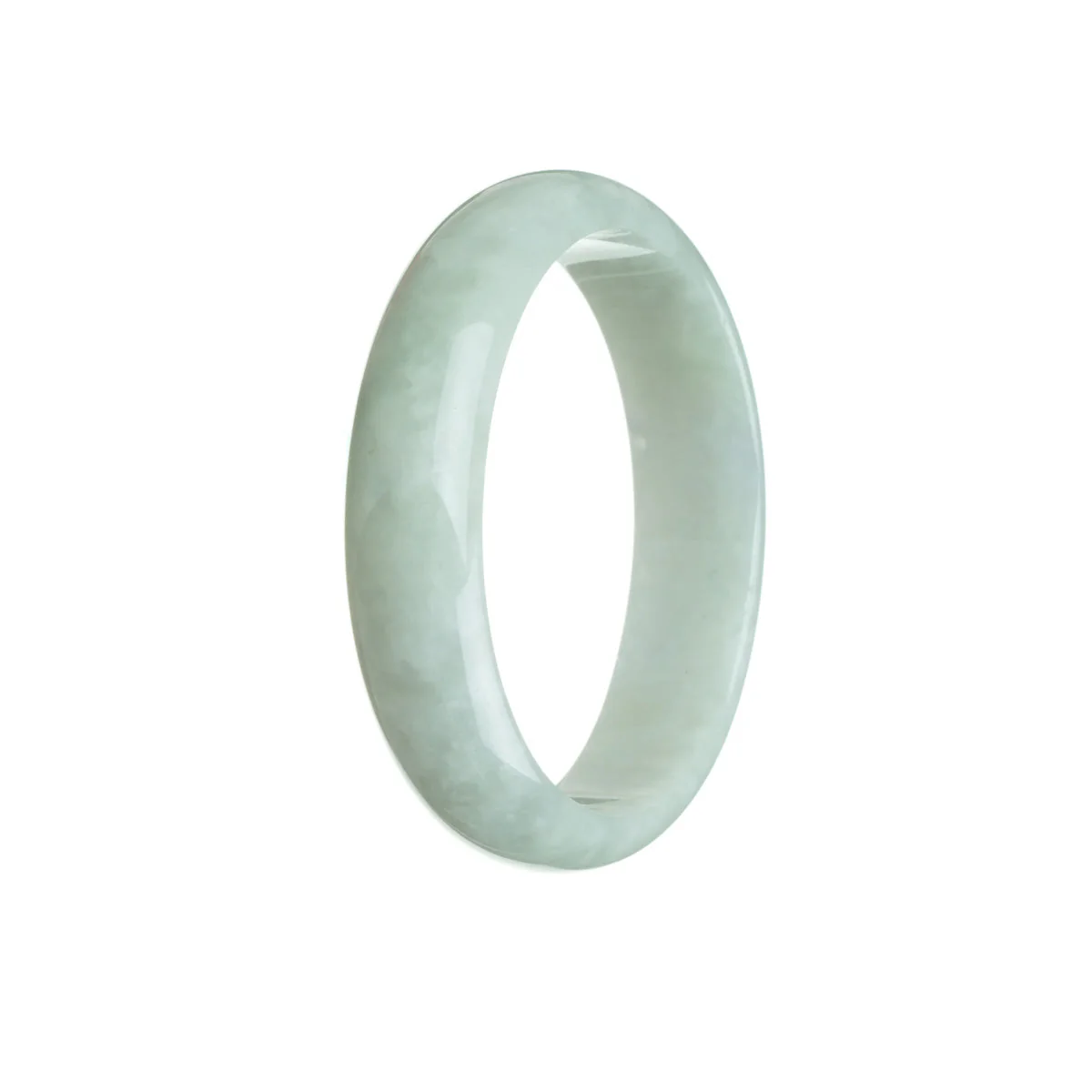 Certified Natural Very pale green Jadeite Bangle - 56mm Oval - Image 2