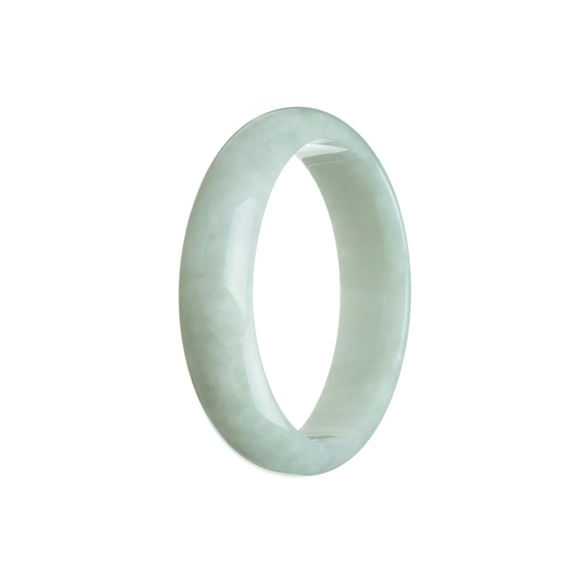 Certified Natural Very pale green Jadeite Bangle - 56mm Oval - Image 3