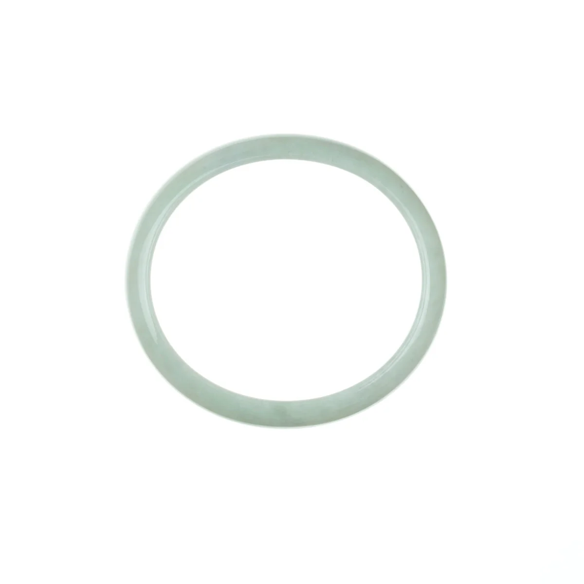 Certified Natural Very pale green Jadeite Bangle - 56mm Oval - Image 5