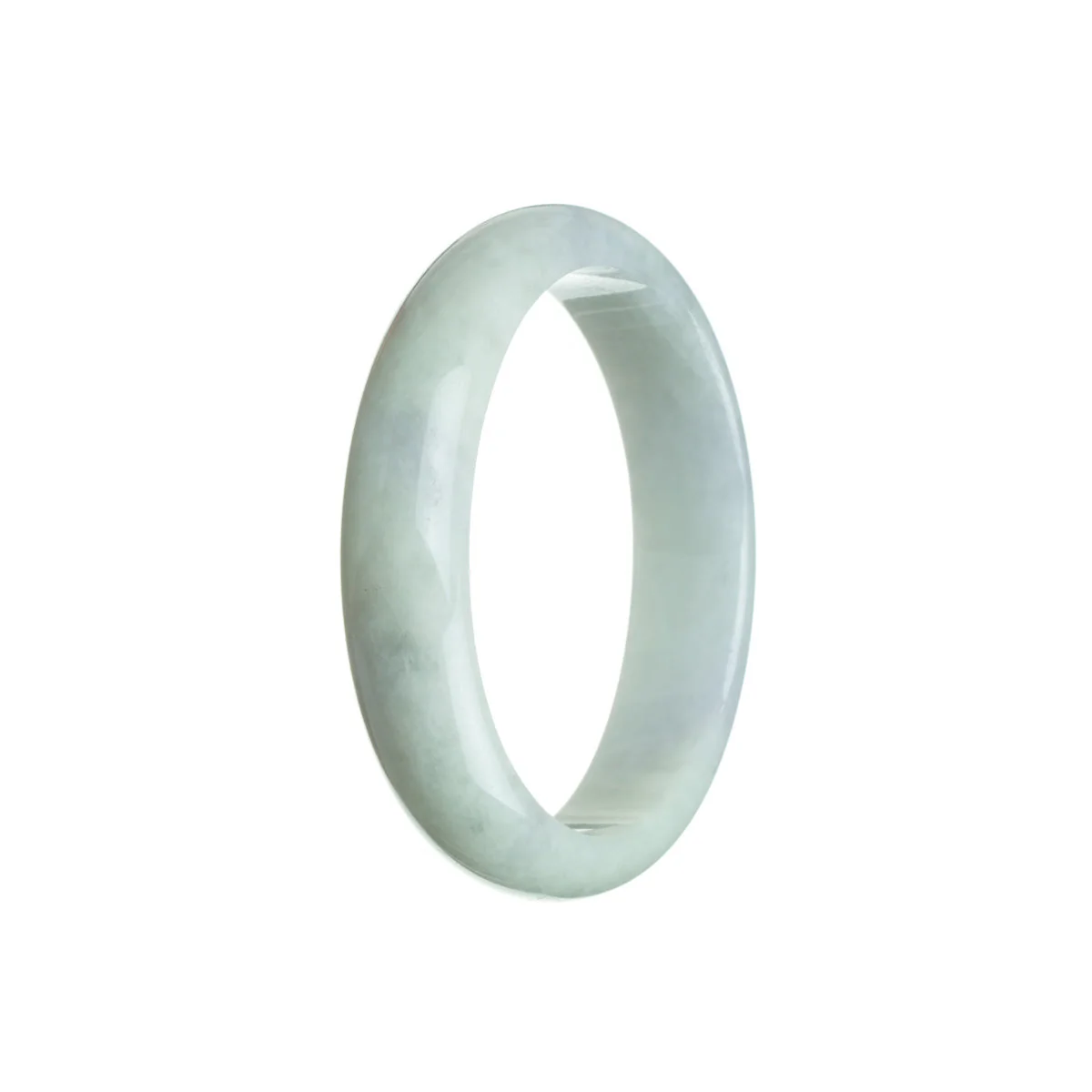 Real Grade A Pale Green with hints of Lavender Jade Bangle Bracelet - 56mm Oval