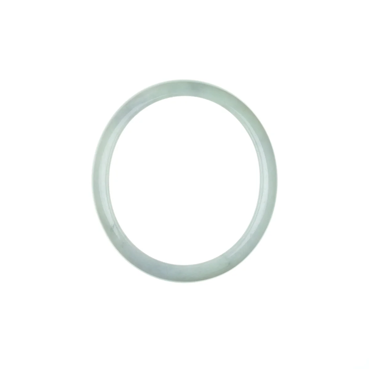 Real Grade A Pale Green with hints of Lavender Jade Bangle Bracelet - 56mm Oval - Image 4