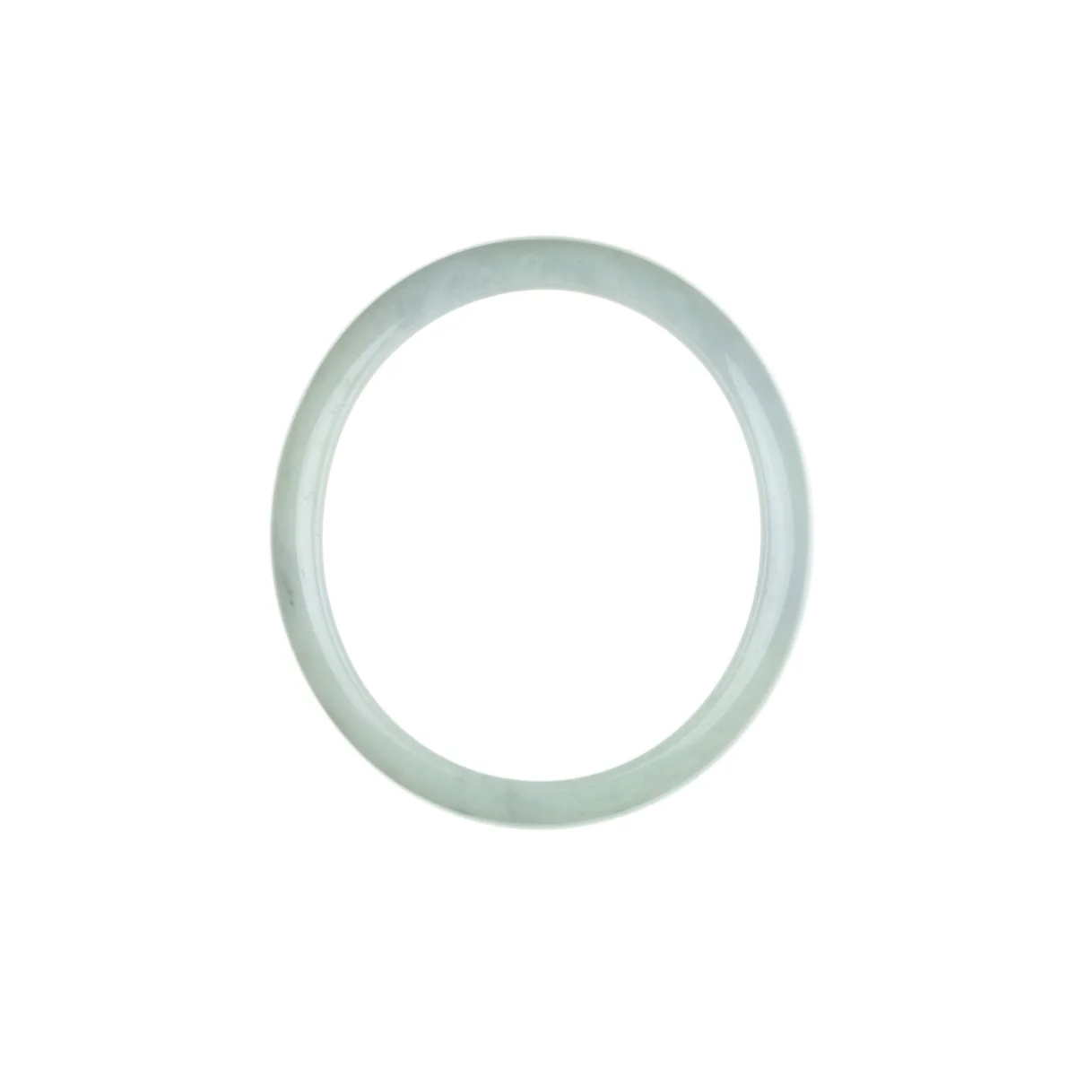 Real Grade A Pale Green with hints of Lavender Jade Bangle Bracelet - 56mm Oval - Image 5