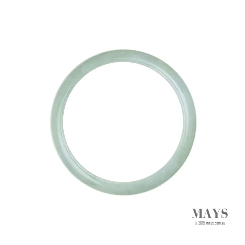 Genuine Grade A Pale Green Jadeite Jade Bangle - 60mm Half Moon - Image 4