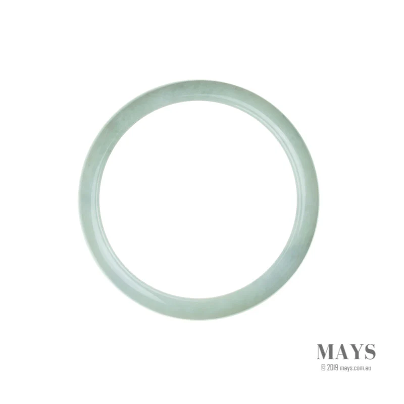 Genuine Grade A Pale Green Jadeite Jade Bangle - 60mm Half Moon - Image 5