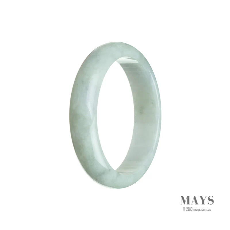 Real Type A Pale Green Jade Bangle - 54mm Half Moon