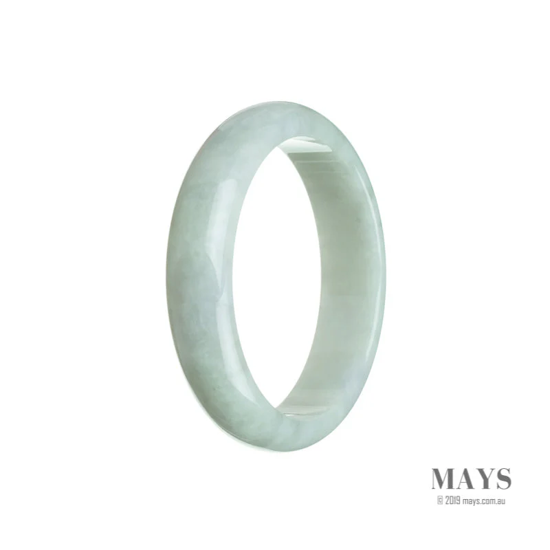 Real Type A Pale Green Jade Bangle - 54mm Half Moon - Image 2