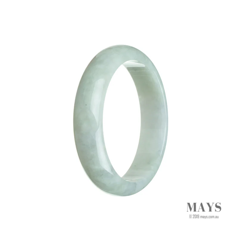 Real Type A Pale Green Jade Bangle - 54mm Half Moon - Image 3