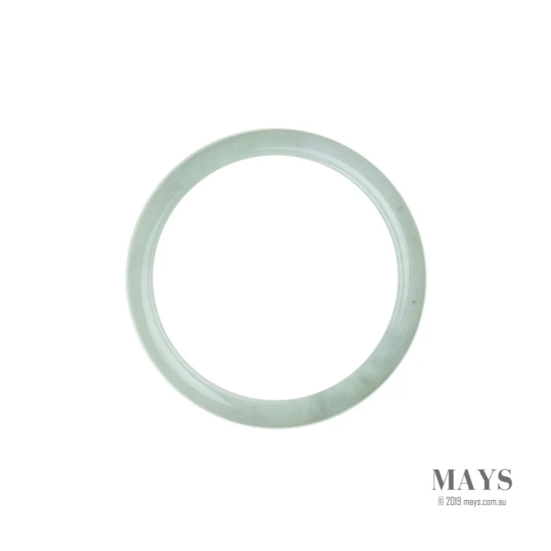 Real Type A Pale Green Jade Bangle - 54mm Half Moon - Image 4