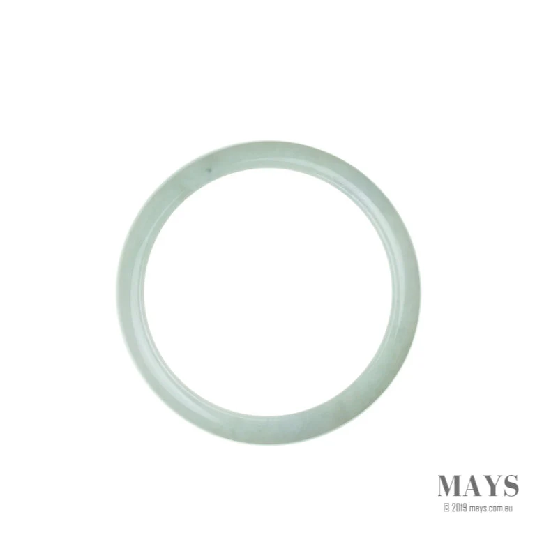 Real Type A Pale Green Jade Bangle - 54mm Half Moon - Image 5