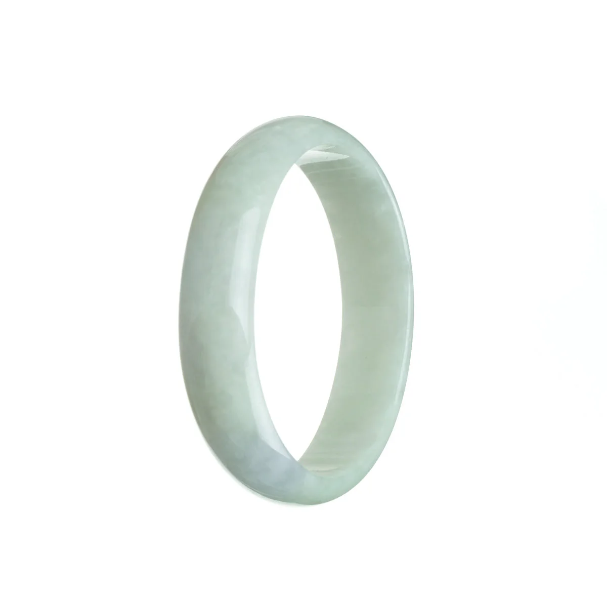 Genuine Grade A Pale green with hints of Lavender Burmese Jade Bangle Bracelet - 58mm Oval