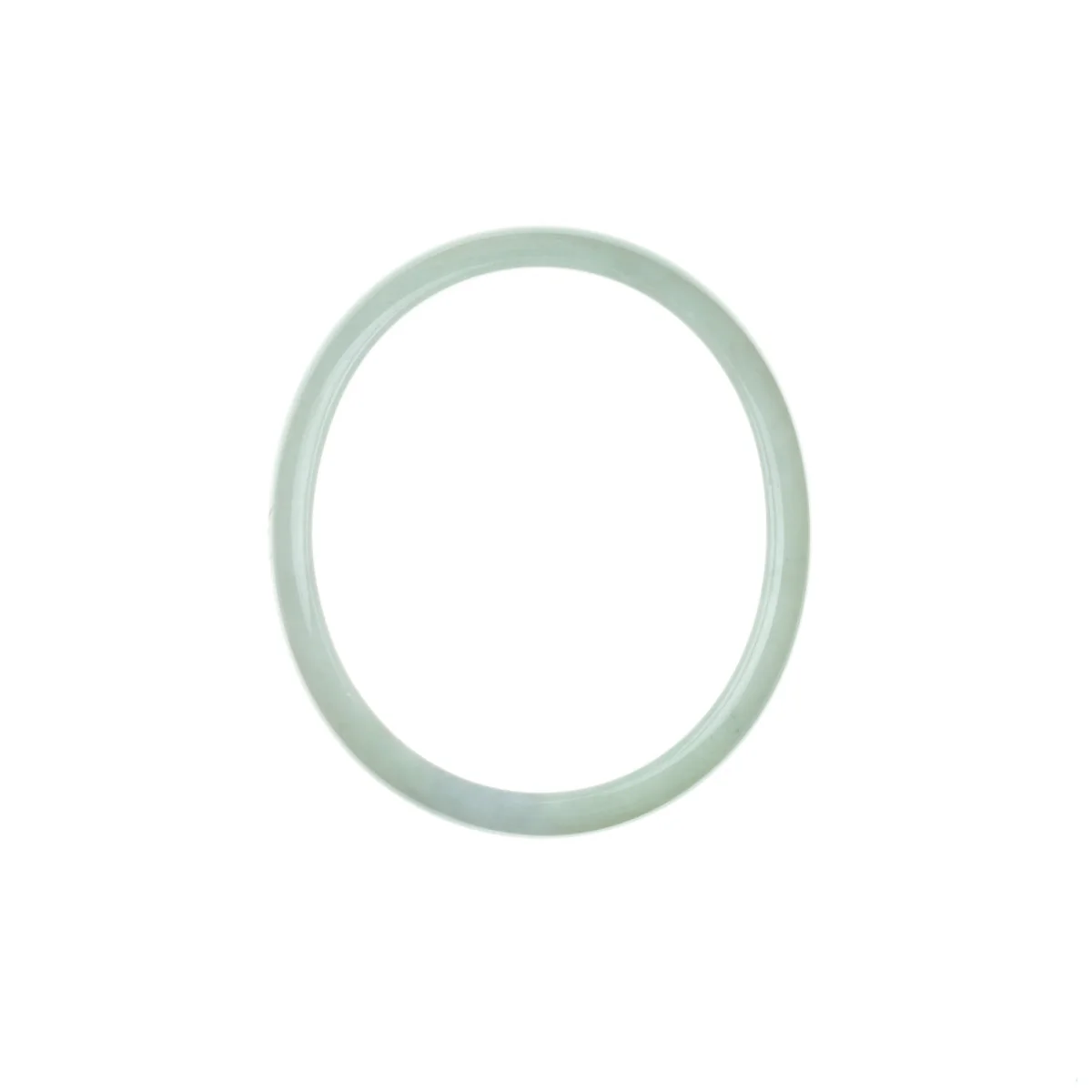 Genuine Grade A Pale green with hints of Lavender Burmese Jade Bangle Bracelet - 58mm Oval - Image 4