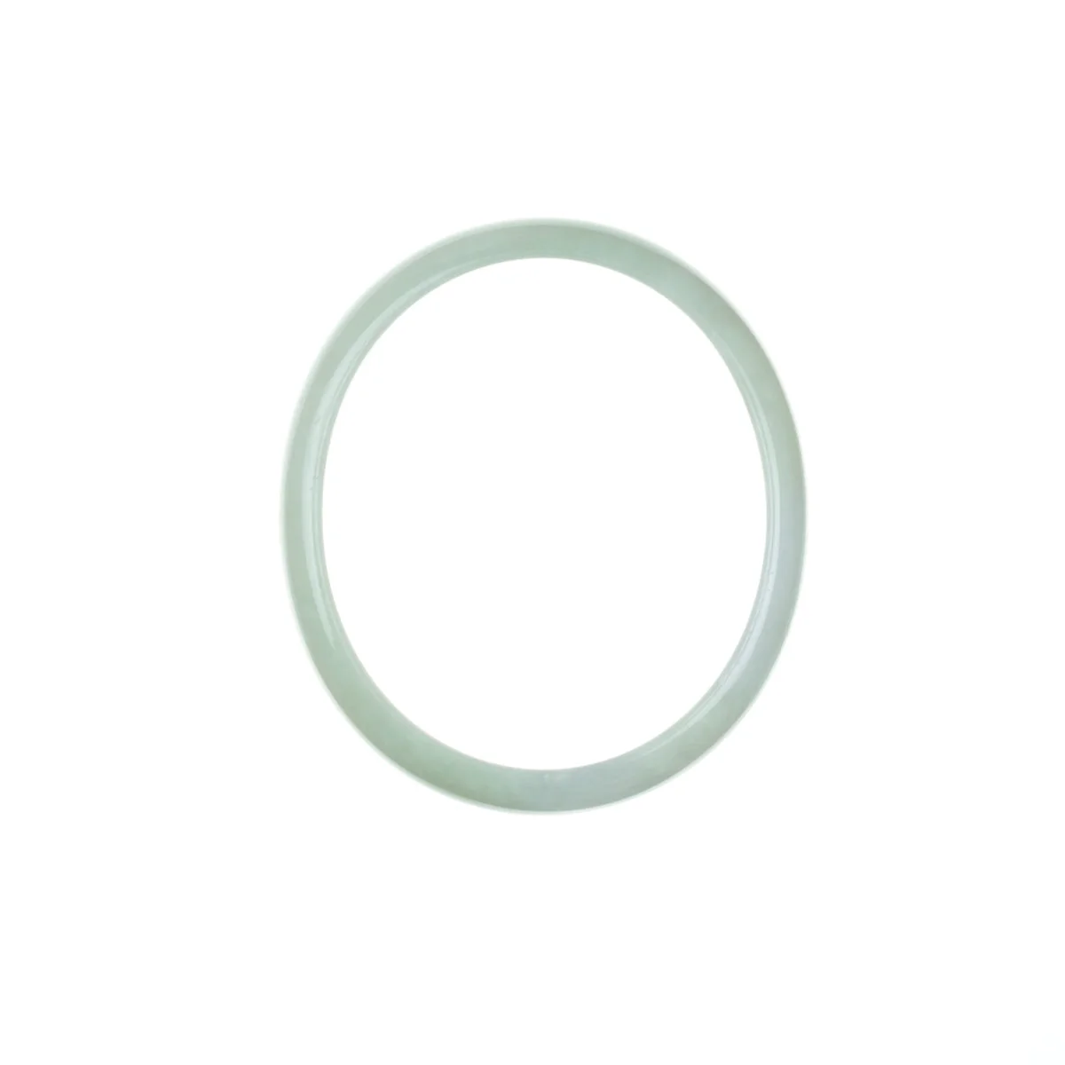 Genuine Grade A Pale green with hints of Lavender Burmese Jade Bangle Bracelet - 58mm Oval - Image 5