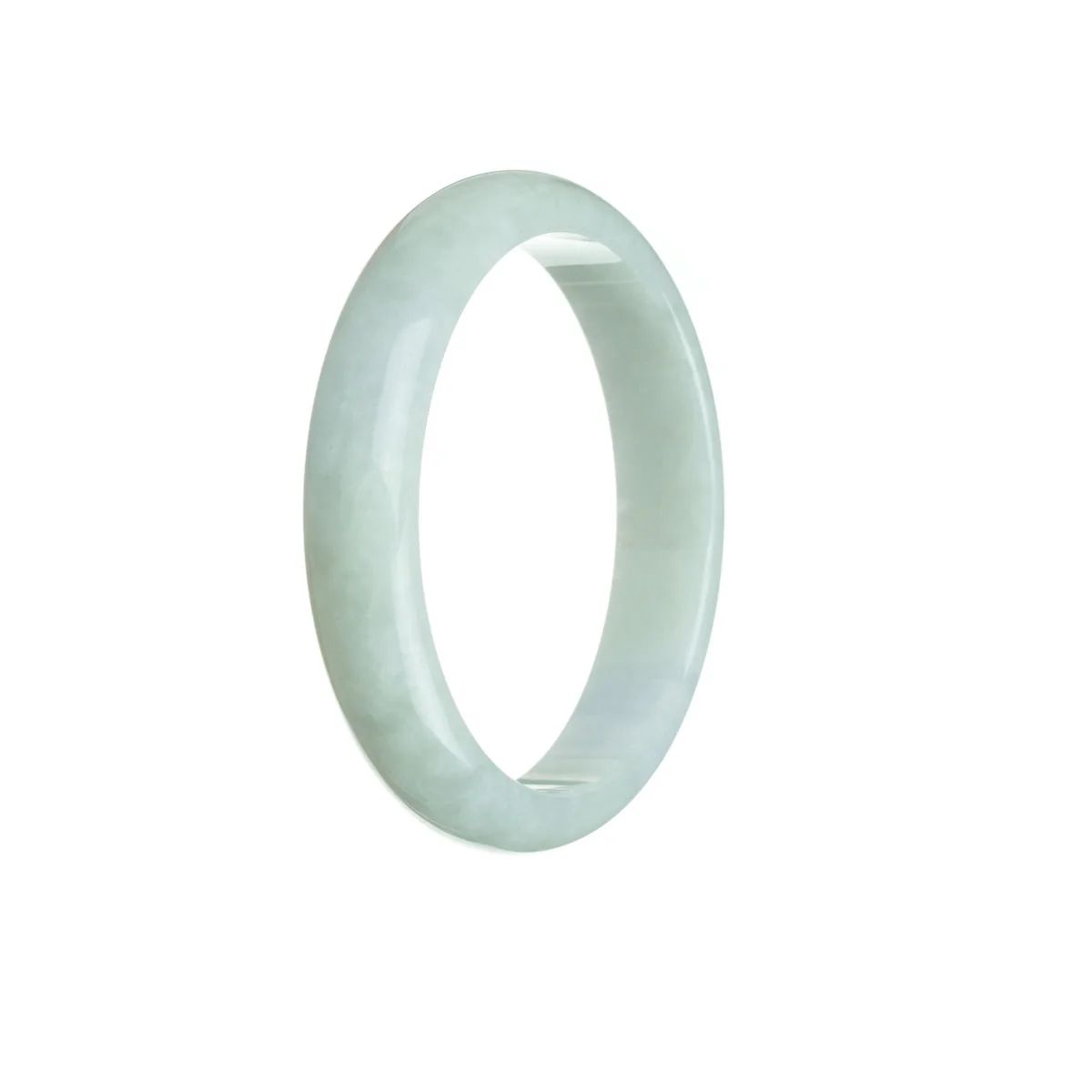 Authentic Grade A Pale green Jadeite Jade Bracelet - 54mm Half Moon